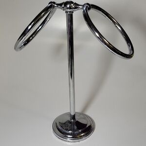 Silver Metal Weighted Base Hand Towel Holder